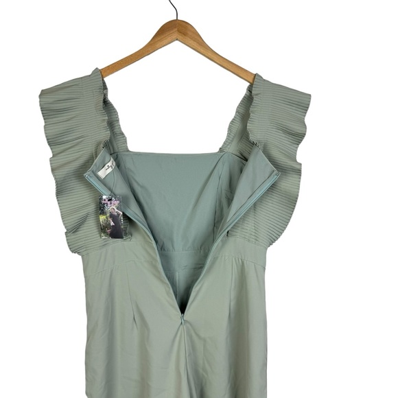 Molly Green Dani Pleat Sleeve Romper Size Medium Green - Picture 10 of 13